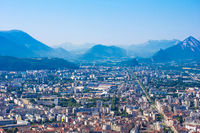 Vue aérienne d'un pays étranger